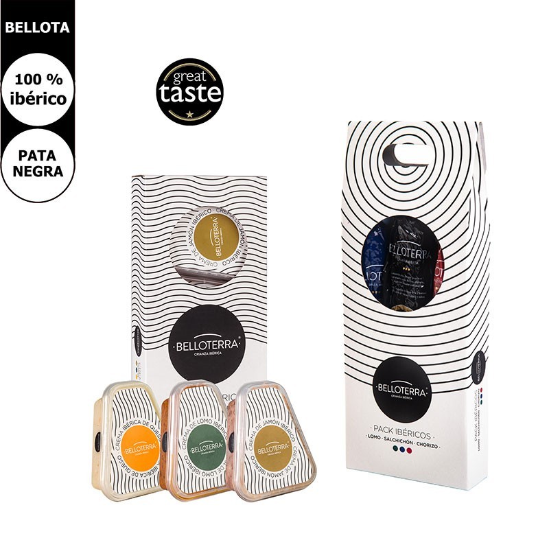 Salsichas de bolota e cremes Ibéricos de Presunto, Lombo e Queijo